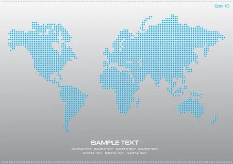 World map dotted illustration Stock Illustration