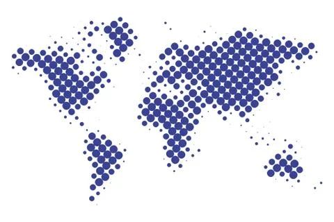 World map dotted, minimal icon style, concept, vector Stock-Illustration