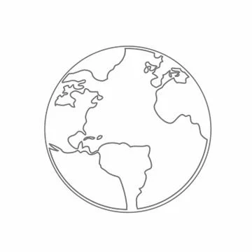 World Map Earth Globe Vector line Sketched Up Illustrator. イラスト素材