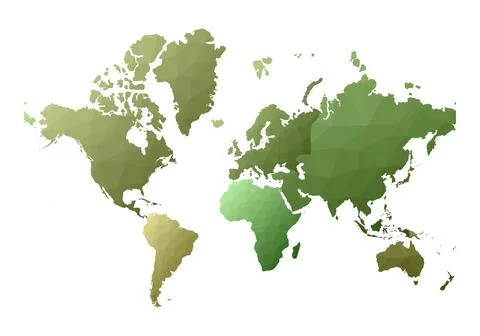 World Map. ecstatic low poly style continents. Vector illustration. Stock Illustration