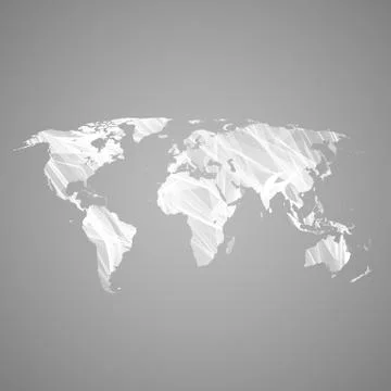 World map with elegant line structure, vector illustration Stock Illustration