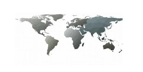 World map. Equirectangular projection. Marvelous vector illustration. 库存插图