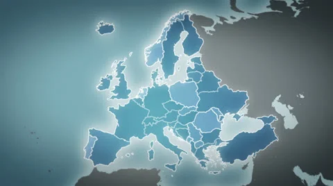 World map with European country maps. Stock Footage