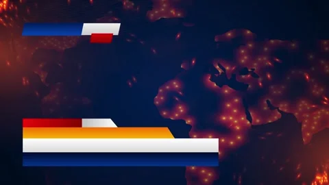 World map with flashes and burning flames on a dark background Stock Footage 318362468