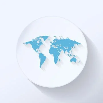 World map flat icon Stock Illustration