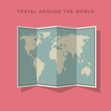 World map flat icon Stock Illustration