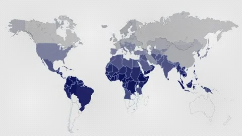 World Map Flircking Continentes Stock Footage 140355197