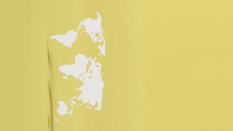 world map floating on yellow background.... | Stock Video | Pond5