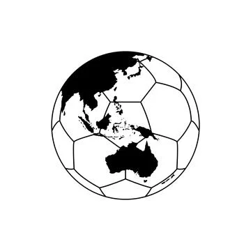 World Map on the Foot Ball Stock Illustration