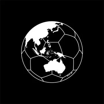 World Map on the Foot Ball Stock Illustration
