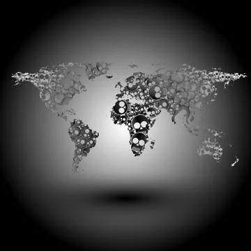 World map in the form of skulls background vector Ilustración de archivo