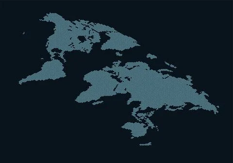 World map formed by dots. Dotted earth map. 库存插图