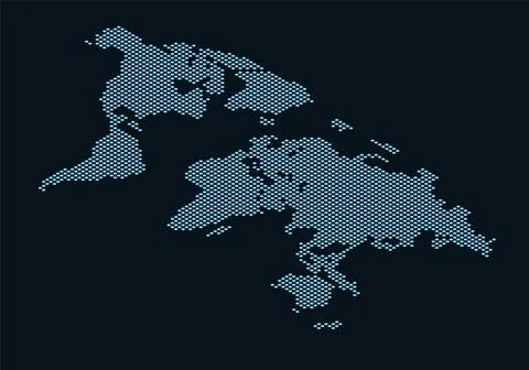 World map formed by dots. Dotted earth map. Stock Illustration