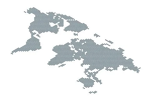 World map formed by dots. Dotted earth map. 库存插图