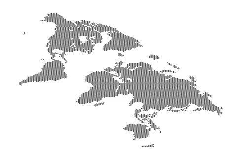 World map formed by dots. Dotted earth map. 库存插图