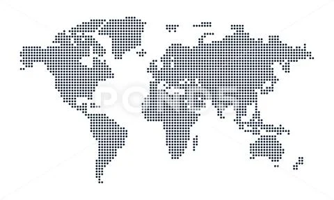 World map formed by dots. Dotted earth map.: Graphic #170267953