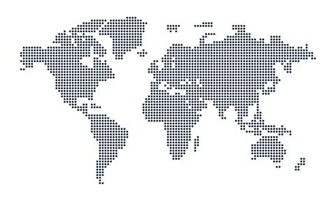 World map formed by dots. Dotted earth map. 库存插图