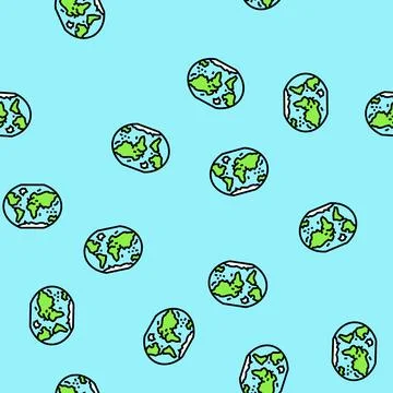 World map geographical discoveries vector seamless pattern Stock Illustration