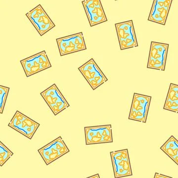 World map geographical discoveries vector seamless pattern Stock Illustration