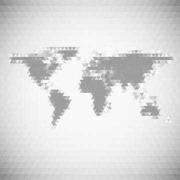 World map geometric background, abstract triangle pattern vector イラスト素材