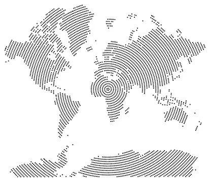 World map in geometric dotted vector round info graphic shape pattern Stock Illustration