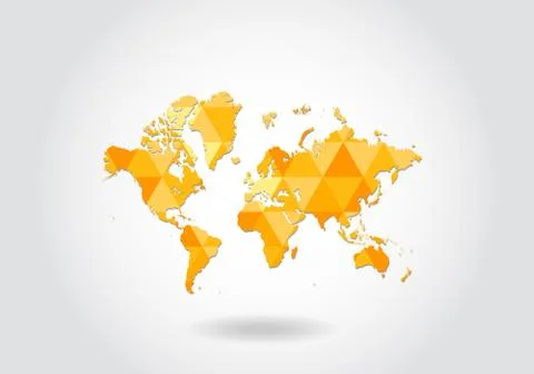 World map in geometric polygonal style.Abstract gems triangle,modern design b Stock Illustration