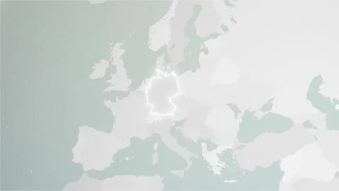 World Map Germany Zoom in Stylised Spherical White Shades 4K 60 FPS Stock Footage 272591513