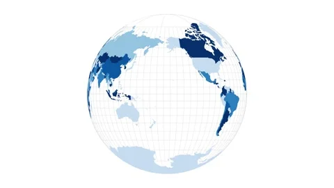 World Map. Gilbert's two-world perspective projection. Loopable rotating map ... Stock Footage 229373130