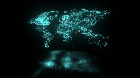 World map glitch effect 3d Vidéo 94956088