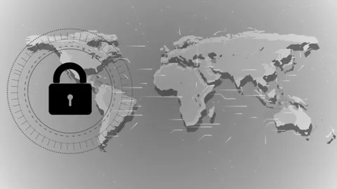 World map global communication background, earth rotating with node and line Stock Footage 293529387