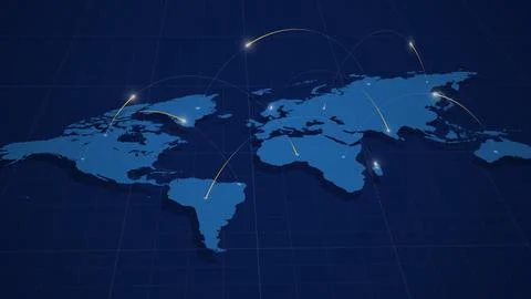World map with global connection network concept 스톡 일러스트