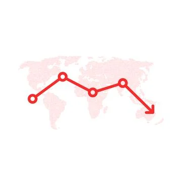 World map like global economic decline Stock Illustration