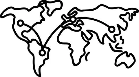 World map with global logistics shipping routes Illustrazione stock