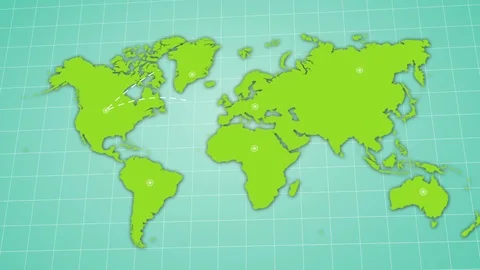 World map global network connection travel earth traffic infographic Stock Footage 86901860