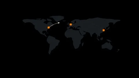 World map global network connection data transfer animation loop Stock Footage 348752884