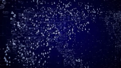 World map global network. Vídeos de archivo 147026644