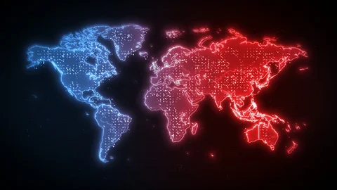 World Map Global Technology Background Vidéo 125872514