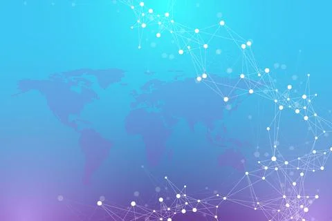 World map global technology networking concept. Digital data visualization 스톡 일러스트