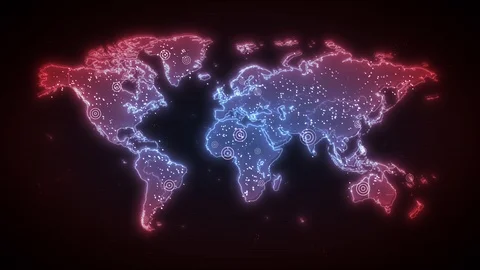 World Map Global Virus Epidemic Background Stock Footage 125990700