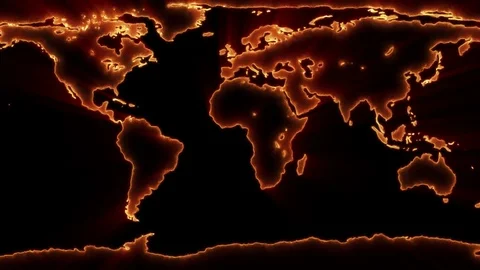 World Map Global Warming Stock Footage 70726775