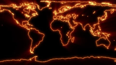 World Map Global Warming 動画素材 70726820