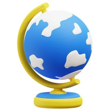 World Map Globe 3d icon illustration. Stock Photos