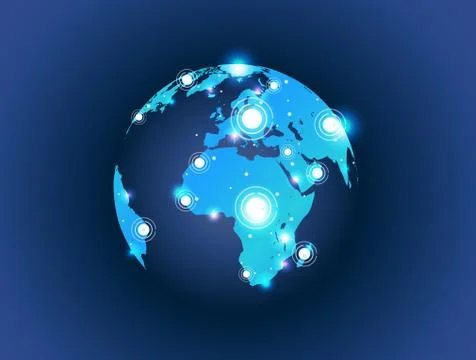 World map globe connection part 2 business background Stock Illustration