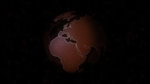 World map globe digital view, global communication concept. Motion. Digital Illustrazione stock