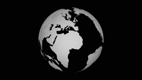 World Map Globe Fill 2-s Video stock 197402559