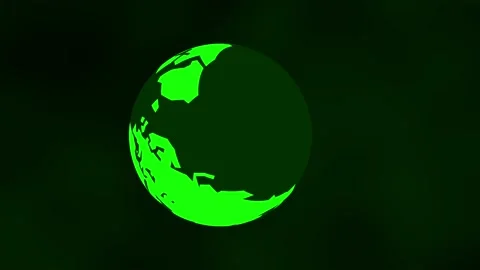 World map globe floating in green space ... | Stock Video | Pond5