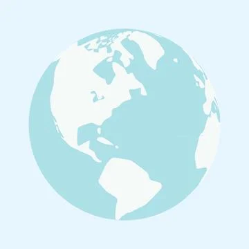 World Map On Globe Icon Stock Illustration