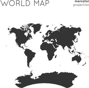 World map. Globe in larrivee projection, plain style. Modern vector illustr.. Stock Illustration