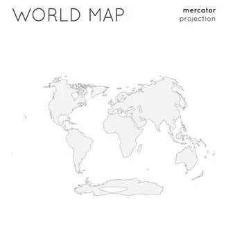 World map. Globe in laskowski projection, plain style. Outline vector illus.. Stock Illustration