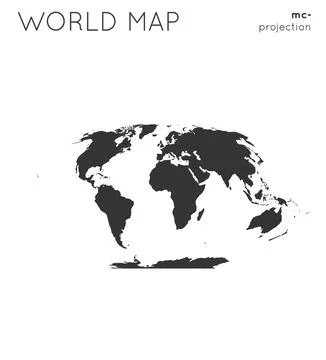 World map. Globe in mcbryde-thomas flat-polar parabolic projection, plain s.. Stock Illustration